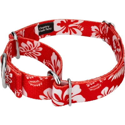 Country Brook Petz - Red Hawaiian Martingale Dog Collar 1 Country Brook Petz - Red Hawaiian Martingale Dog Collar