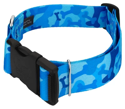 Country Brook Petz 1 1/2 Inch Deluxe Blue Bone Camo Dog Collar 3 Country Brook Petz 1 1/2 Inch Deluxe Blue Bone Camo Dog Collar - Image 3