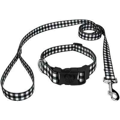 Country Brook Petz Deluxe Black & White Buffalo Plaid Dog Collar And Leash 6 Country Brook Petz Deluxe Black & White Buffalo Plaid Dog Collar And Leash - Image 6