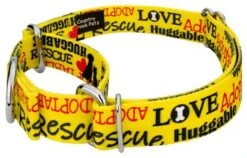 Country Brook Petz Yellow Loveable Rescue Martingale Dog Collar