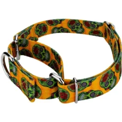 Country Brook Design Sugar Skulls Martingale Dog Collar