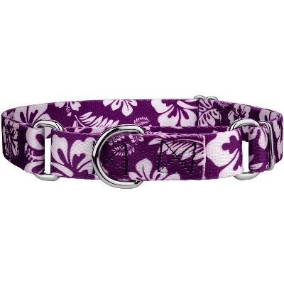 Country Brook Design - Purple Hawaiian Martingale Dog Collar 2 Country Brook Design - Purple Hawaiian Martingale Dog Collar - Image 2