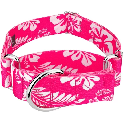 Country Brook Petz 1 1/2 Inch Pink Hawaiian Martingale Dog Collar 7 Country Brook Petz 1 1/2 Inch Pink Hawaiian Martingale Dog Collar - Image 7